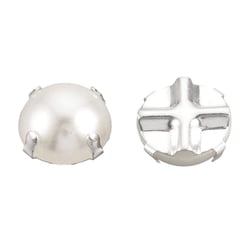 20 BOUTONS Métal Métal argenté - Perle Nacrée beige acrylique 5 mm - creation couture DIY