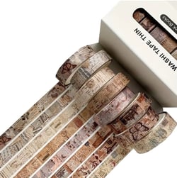 8 Rubans adhésifs washi tape collage décoration assorties 1 cm x 2 m RETRO JUNK BOOKS 10458
