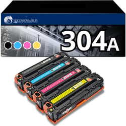 Pack 4 toners compatible HP 304A - 123CONSOMMABLES