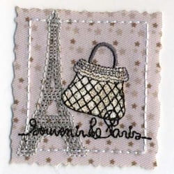Ecusson thermocollant souvenir de Paris 5cmx5cm