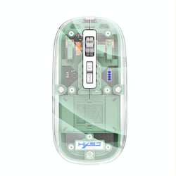 Souris Gaming Sans Fil Transparente Haute Précision Rechargeable 2400DPI Rose Vert YONIS