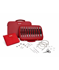 Coffret de 10 aiguilles à tricoter circulaires Karbonz Elan - KnitPro Rouge