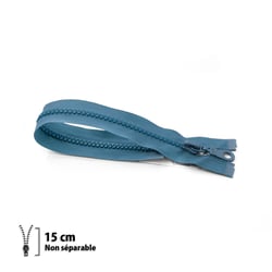 Fermeture éclair Z53 - moulée 6mm Non séparable - 15 cm