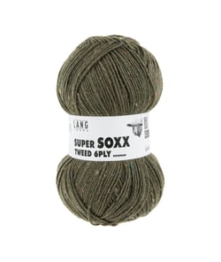 Pelote à tricoter SUPER SOXX TWEED 6 fils - 150 Gr - Lang Yarns : La laine robuste, chaude et élégante 99 Vert