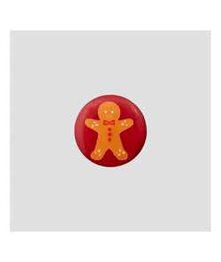 Bouton polyester Bonhomme en pain d'épices, à pied 18mm - Prym 50 Rouge