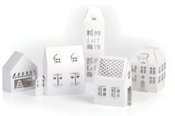 Lot de 5 maisons blanches a monter - Graine Creative
