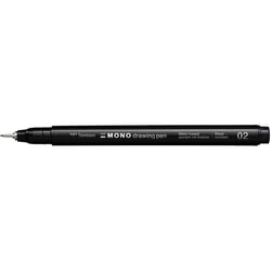 Lot de 4 feutres fins TOMBOW MONO drawing pen - Pointe métallique 0,30 mm - Noir