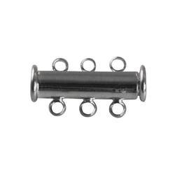Fermoir magnétique en laiton, 3 rangées, platine, 20mm, 1 pce