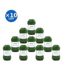Lot de 10 pelotes COTTON QUICK UNI de Gründl – 500 g de coton mercerisé certifié Oeko-Tex 166 Vert