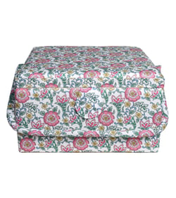 Boîte à couture 26,5cm x 26,5cm x 16cm fleur rose