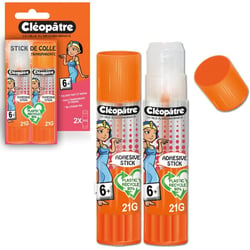 2 bâtons de colle - Transparente - Cléostick Adhésive - 21g - Cléopâtre