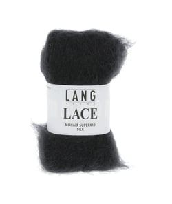 Pelote de Mohair et soie à tricoter LACE - 25 GR - Lang Yarns Noir (04)