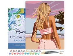 Peinture par Numéro Figured'Art avec Cadre - Beauté au crépuscule - Kit de Loisir Créatif DIY Numéro d'Art Complet - 40x50cm toile tendue sur châssis