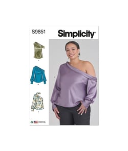 Patron Simplicity 9851 - Hauts pour dames et femmes taille n°FR 58-66