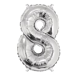 Ballon Chiffre 8, 40cm, 1pce. , argent