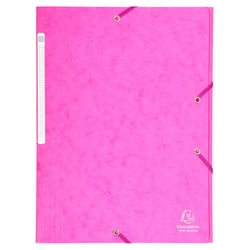 Chemise à élastiques Maxi capacity carte lustrée 425gm2 - A4 - Rose - x 25 - Exacompta
