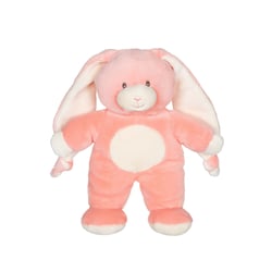 Peluche Lapin Doudou Nœud Rose saumon - 28 cm