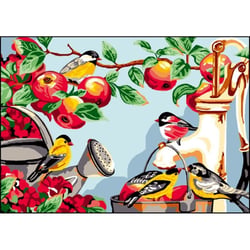 Princesse - Canevas antique Le paradis des oiseaux 32x50cm