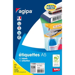 Apli 114089 - Etiquettes multi-usage blanches 6 x 33,50mm A5
