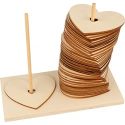 Socle + 50 cœurs  - bois - Artemio