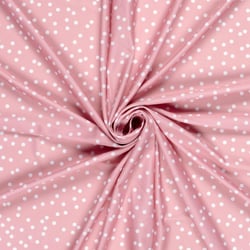 Tissu Maillot de bain UPF50 recyclé Pois blancs sur fond Rose saumon
