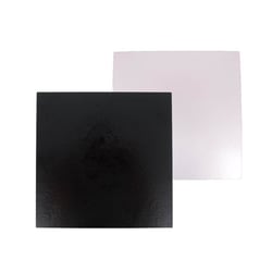 Supports cartonnés à gâteaux carrés blanc et noir 20x20cm (x5)