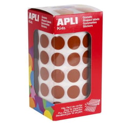 Apli Agipa - Gommettes rouleau Rond Ø 15 mm Marron x 2 832