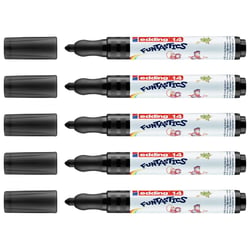Lot de 5 feutres de coloriage pointe ronde 3 mm - EDDING Funtastics - Noir