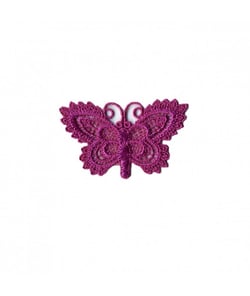 Ecussons Thermocollant Papillon Crochet 3 X 5 cm - Mediac 516 Fuchsia