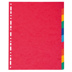Intercalaires en véritable carte lustrée souple 225g/m2 FSC® avec 10 onglets neutres - Couleurs assorties - x 10 - Exacompta