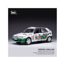 Voiture Miniature de Collection - IXO 1/18 - SKODA Felicia Kit Car - Rallye Tour de Corse 1995 - Blanc / Vert