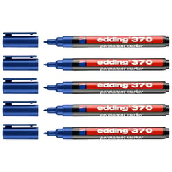 Marqueur permanent pointe fine 1 mm - EDDING - Bleu - Lot de 5
