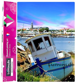 Diamond Painting Broderie Diamant LUMINLIFE 50x70cm, 5D, diamants ronds - Port de St Gilles Croix de Vie