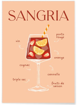 Affiche Cocktail Sangria 2 | A3 : 29,7x42cm