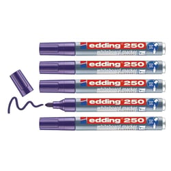 Lot de 5 marqueurs pour tableaux blancs Edding 250 - Violet - Pointe 1,5-3 mm