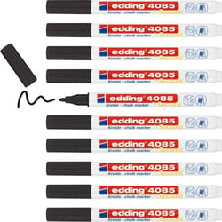 Lot de 10 marqueurs craie liquide EDDING - Noir - Pointe fine 1-2 mm