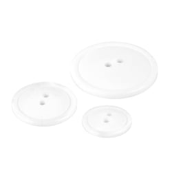 Bouton rond 2 trous classique blanc