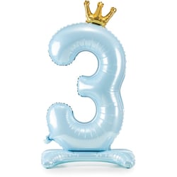 Ballon Debout - Chiffre 3 Bleu