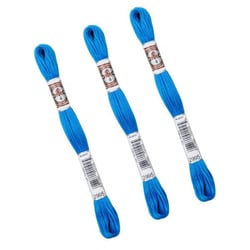 Lot de 3 échevettes 10m DMC Fil retors mat canevas tapisserie 100% coton bleu tropiques 2995