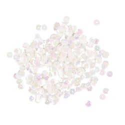 Paillettes bombées, 6mm ø, blanc irisé, boîte - 4000 pces