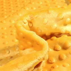 Tissu Doudou Ultra doux Pois Jaune safran - Au mètre