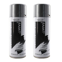 Lot de 2 sprays de peinture - argent métallisé - AMT