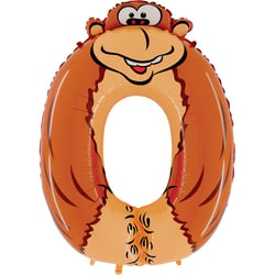 Ballon Animalon Géant Chiffre 0 - Singe