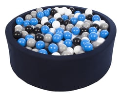 Piscine à balles Aire de jeu + 450 balles bleu marine noir,blanc,bleu,gris - Velinda