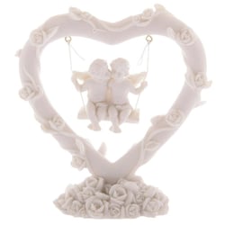 Anges amoureux - Cœur - Décoration de table - Mariage - Amour - 10 cm