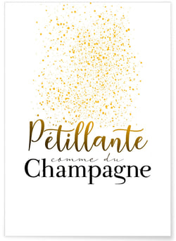 Poster 'Pétillante comme du champagne' | A3 : 29,7x42cm