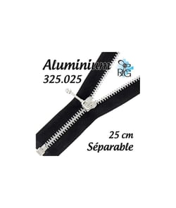 Fermeture éclair séparable aluminium N°5 (25 cm) : le choix léger et durable pour des créations couture au top