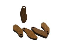 4 Breloques forme irrégulière 23*9mm - bois de noyer