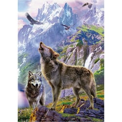 Puzzle 2D 500 pièces - 2 loups dans la montagne - educa.