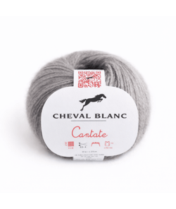 Pelote à tricoter laine et mohair CANTATE - Cheval blanc 058 Gris